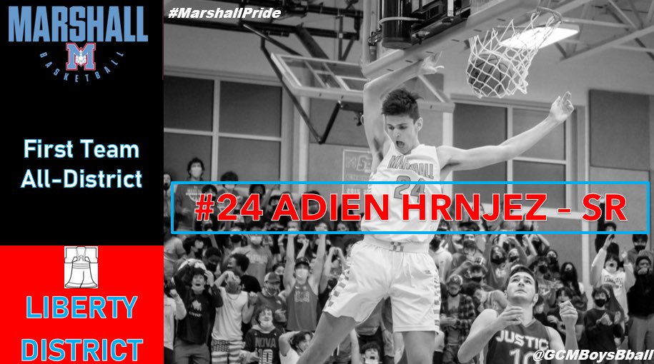 Congratulations to our Senior Forward <a href="/theadi23/">Adien Hrnjez</a> for being named to the 🔔 Liberty First Team All-District!!  
<a href="/GCMsports1/">Marshall HS Athletics</a> 
#MarshallPride