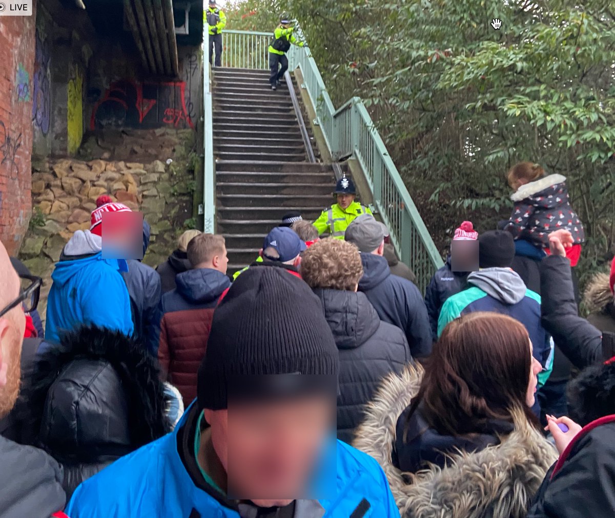 danielsleigh's tweet photo. @NottPolFootball Is this closure being done for every game now? It needs to be better communicated. It was done ridiculously early today. Everywhere else away fans are inconvenienced and made to wait- but the opposite strategy seems to be applied here Please can this be reviewed? https://t.co/WRiQFenHnU