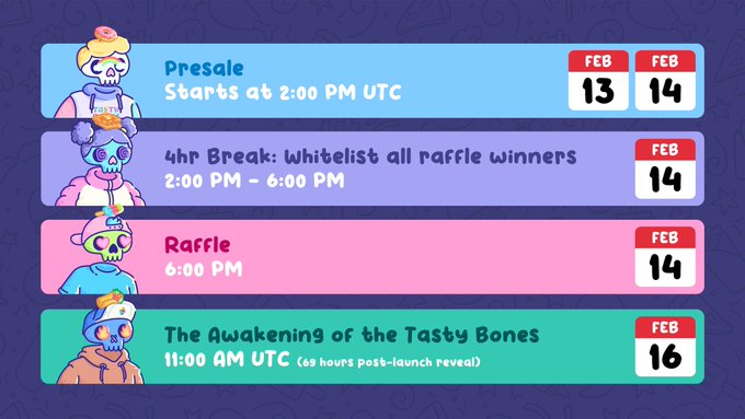 NFTnewsweek's tweet photo. Mint info for @TastyBonesNFT https://t.co/YW8SVlg326