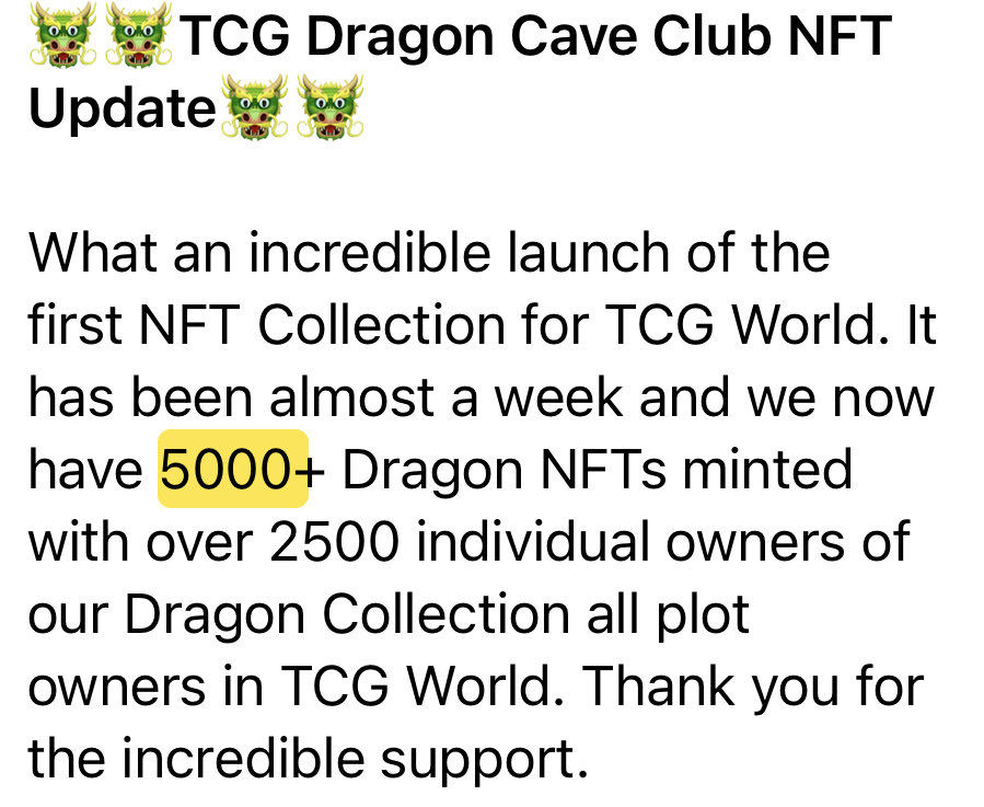 tdawg_ada's tweet photo. A greatproject to look into is #tcgworld Cheap presale land prices andplot owners get first dibs to mint these sweet dragons for free,with one dragon upon reveal having a bounty on its head where you will be offered $50k if u choose to sell. @OfficialTCGCoin @EvansTcg @BossCatRC https://t.co/U6uXrV9xAT