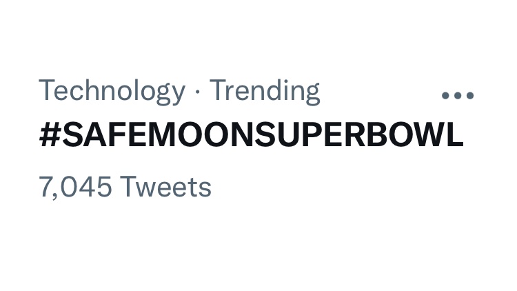 SafemoonWarrior's tweet photo. #SAFEMOONSUPERBOWL is Trending Topic!

#SafeMoon https://t.co/I8q5AFYYLg
