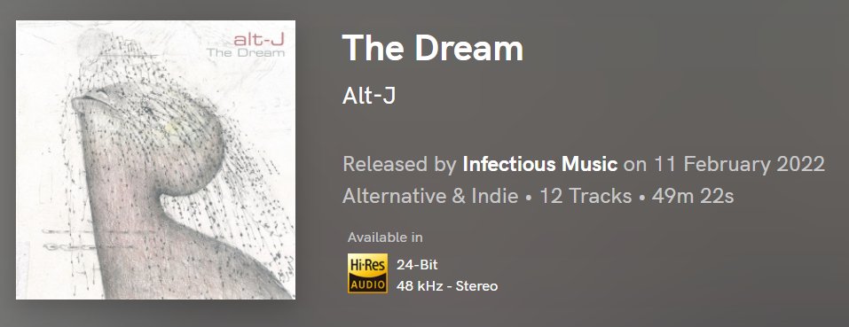 FreshFruitRock's tweet photo. The Dream bu Alt-J is a album with great songs that keeps you listening. Strongly recommended. 
#newmusic @alt_J https://t.co/rqp2lNcUKa