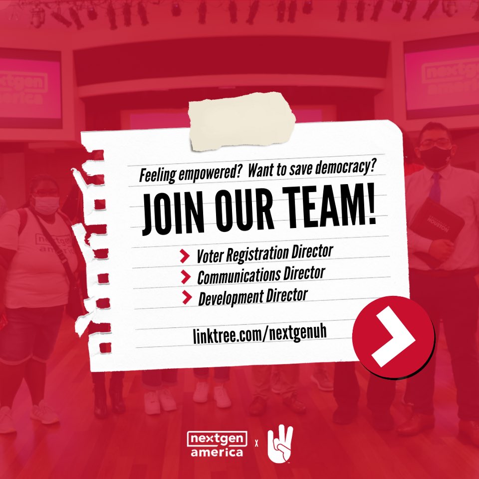 NextGen_UH's tweet photo. 📣We are actively recruiting empowered student leaders to join our team!✊DM or email us at nextgenuh@gmail.com if you have any questions. Apply at https://t.co/oAZwQpbPRV (link in bio). #nextgenuh #nextgenamerica #youthvote https://t.co/LS0CvHwRvQ