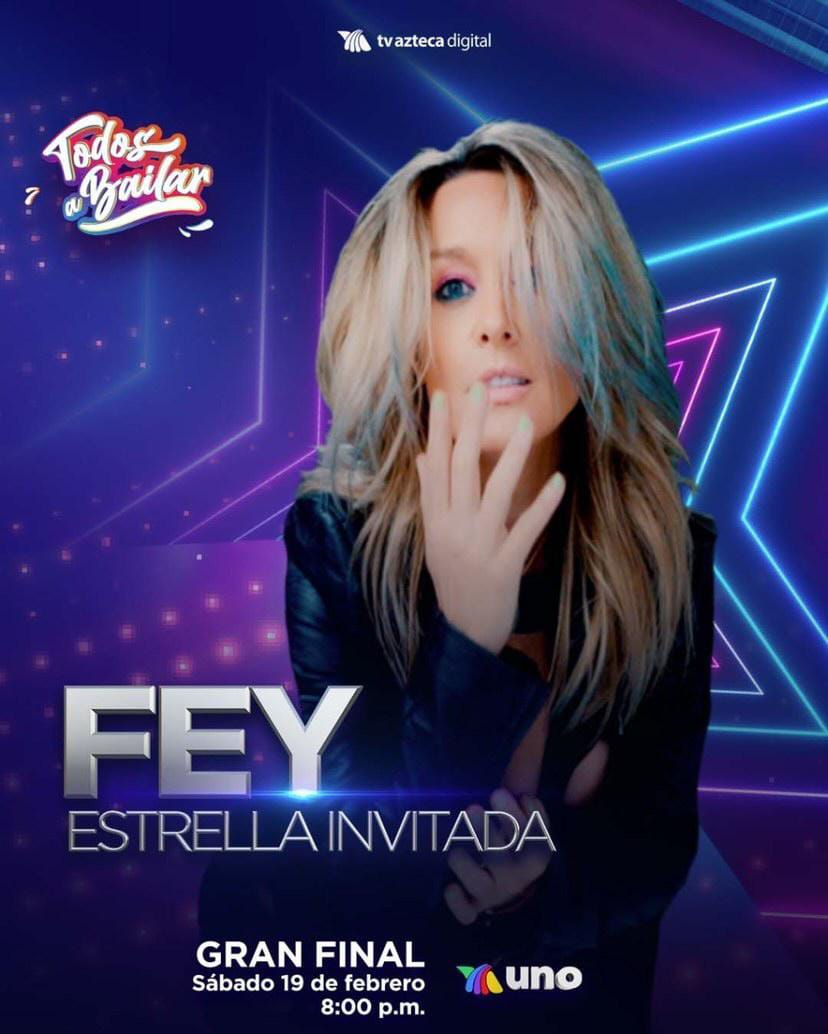 jimenez_fco015's tweet photo. El programa sabatino @todosabailarof de @Azteca @AztecaUNO conducido por @ingridcoronado llegará a su final el próximo 19/FEB con una invitada de lujo: @officialfey
#Fey en #TodosABailar #EstrellaInvitada en #TVAzteca
🎤🎶💥 https://t.co/obBVKxPUA8