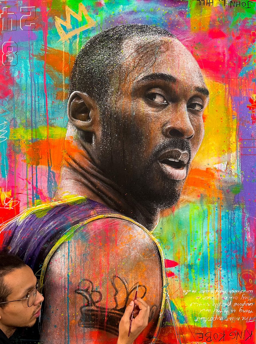 JohnHillArtist's tweet photo. “KING KOBE”
What are your thoughts on this piece? #nba #espn #lakers #kobe #superbowl https://t.co/rF2J5Ejx5F