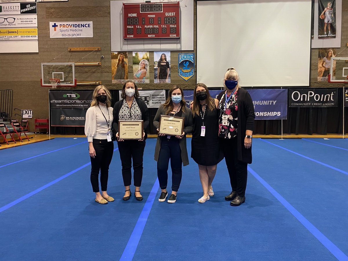 Congratulations to the first ever OAOA Cheer Judge Award winners … Kristin Kinney 2022 Safety Judge and Jaynie Quirk 2022 Performance Judge <a href="/OSAASports/">OSAA</a> #opreps