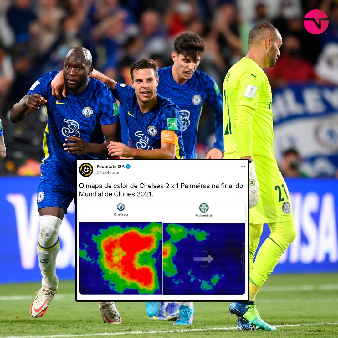 Se liga como ficou o mapa de calor do Chelsea e do Palmeiras na final do #MundialDeClubes!

Crédito: <a href="/Footstats/">Footstats</a>