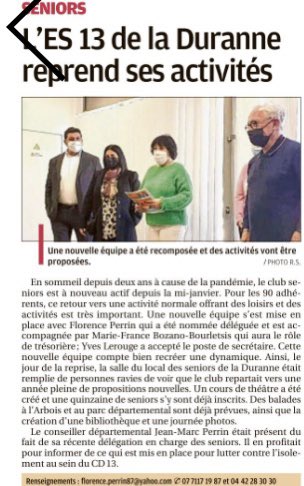 Nouveau départ pour L’ES13 de la duranne Aix !!!