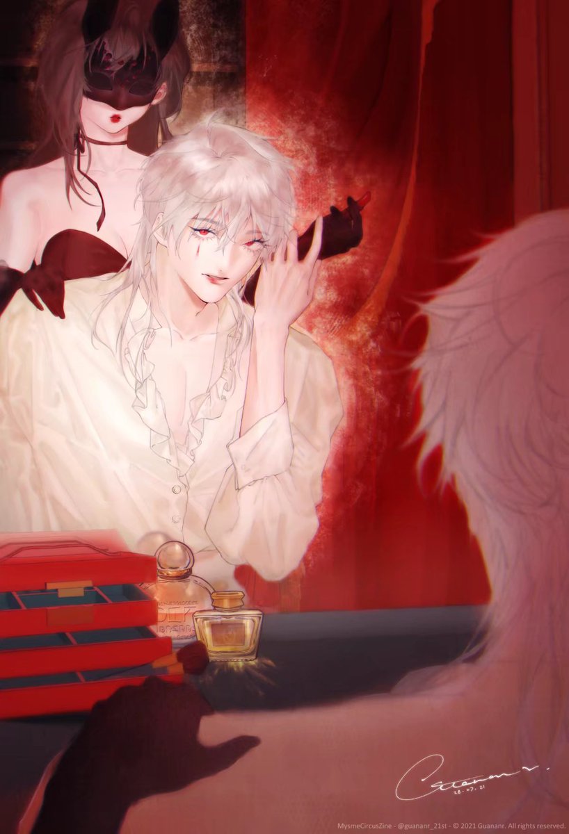 guananr21st's tweet photo. This one was posted in MysmeCircus zine last year U ´꓃ ` U
The theme was… Mc and Zen are preparing the show behind the stage
 
#mysticmessenger 
#mysticmessengerzen https://t.co/hgfFPaX6D5