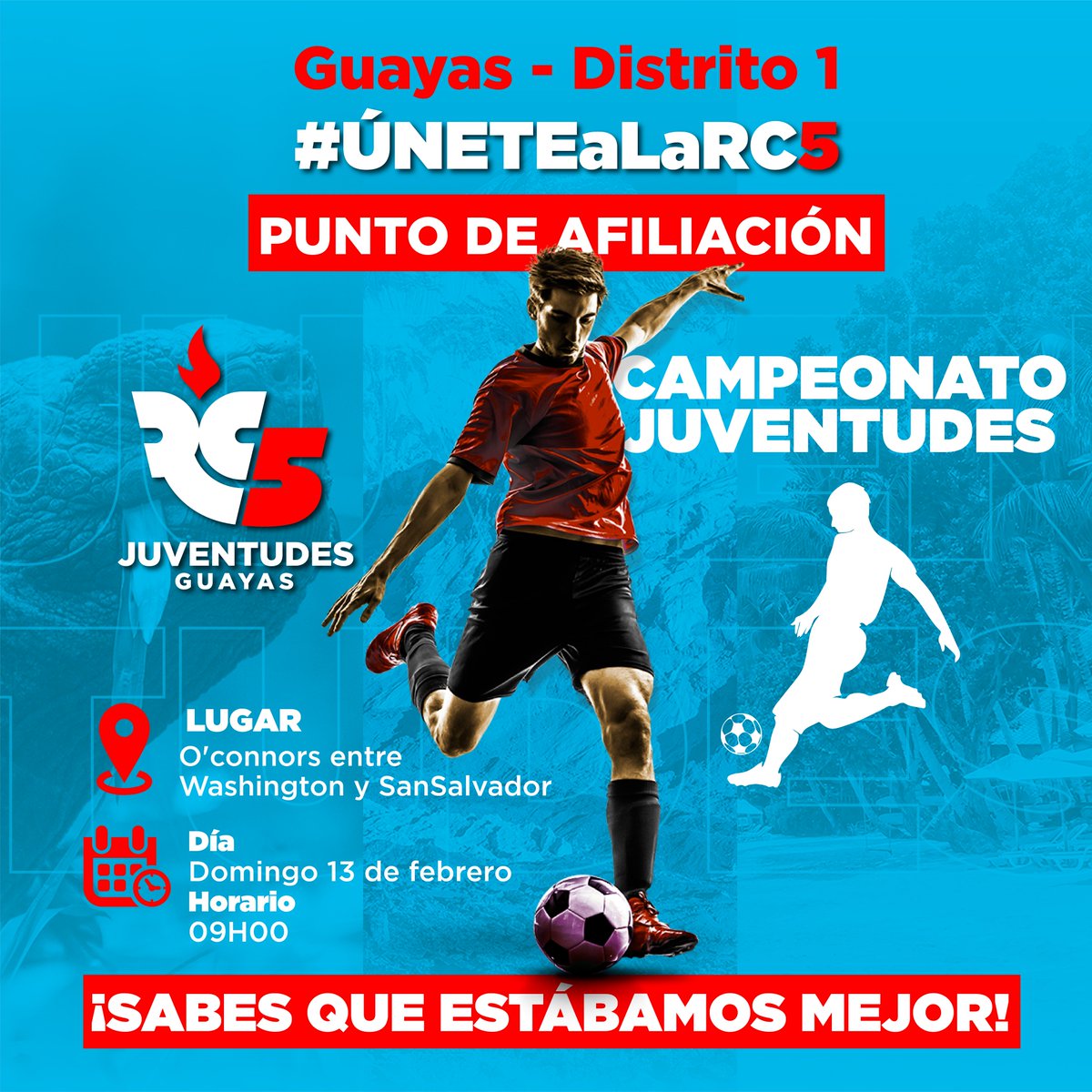 rc5_1_guayas's tweet image. RC5GuayasD1

El Frente de Juventud. Te invitan al campeonato de fútbol y punto de afiliación.

#RC5
#Guayas
#Distrito1
