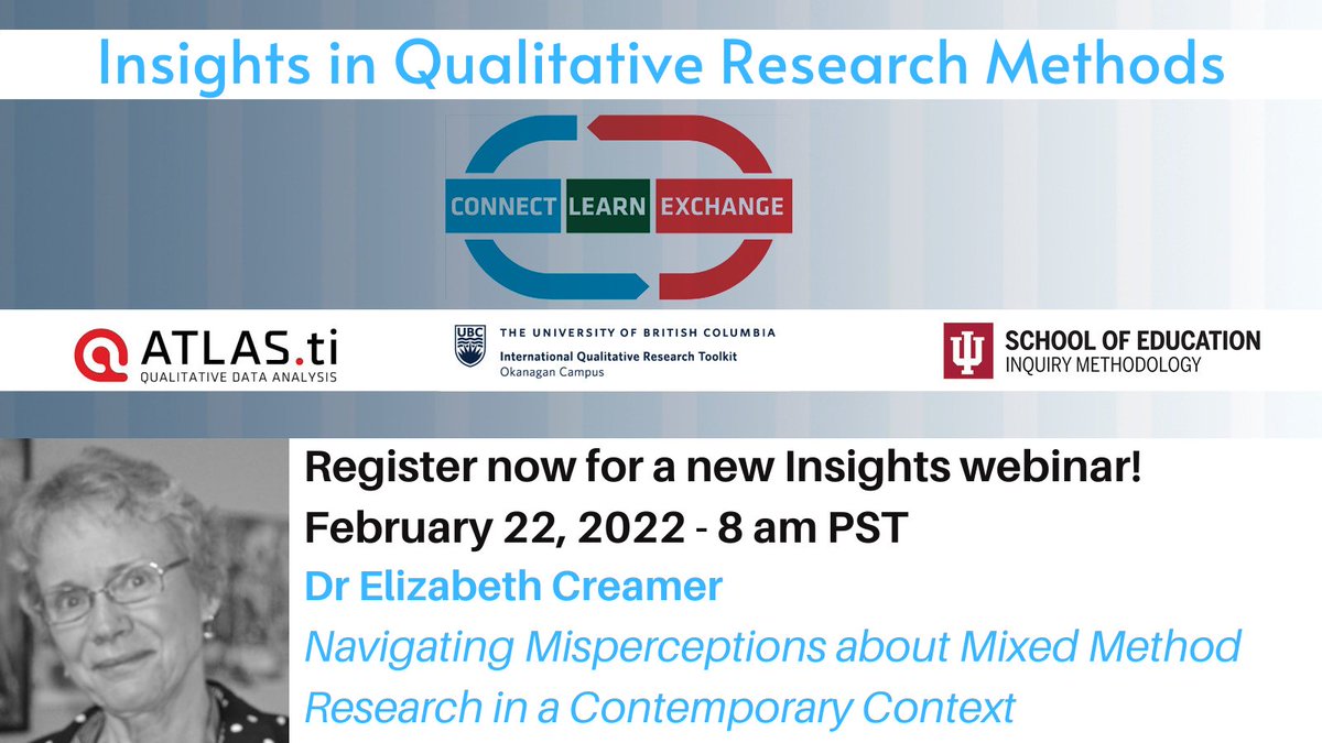 UbcoToolkit's tweet photo. 1 Week until Dr. Elizabeth Creamer author of Fully Integrated Mixed Methods Research upends MM misperceptions. Upcoming: Sally Thorne, Bukola Salami! Gerben Moerman now in IQRT archive!  https://t.co/ZEgrD83Bt8… #qualitative #research #mixedmethods #UBC https://t.co/dQhsQTulVU