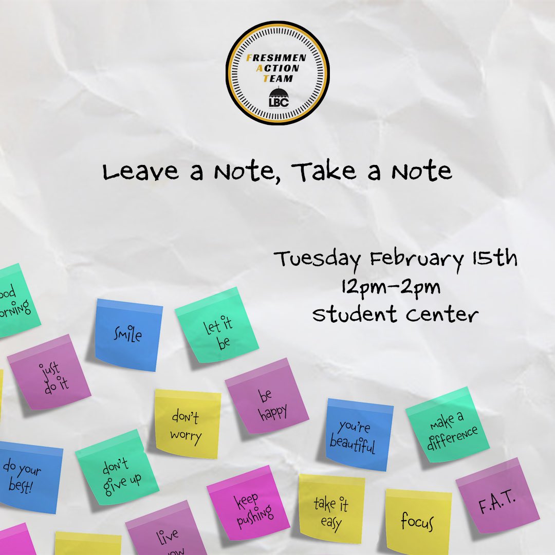Freshman Action Team will be tabling in the Student Center on Tuesday, February 15th. Stop by and see what we have in store!