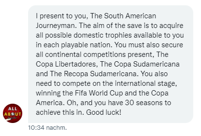BjoernsF's tweet photo. While my #FM22beta journeyman is still on, @TheFMNarrative was so kind to give me a 2nd save to play along. 5/5. Would buy again. :) https://t.co/knwX8NIGlx