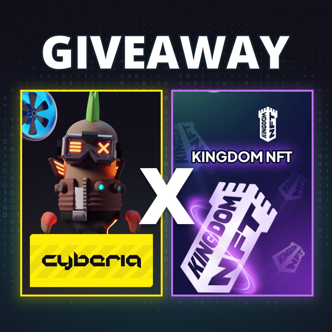 Cyberia X KingdomNFT Giveaway 🏰

5x Cyberia WL &amp; 2x Months Kingdom Membership 

To enter:
🙏 Follow <a href="/EnterCyberia/">Cyberia P2E</a> &amp; <a href="/KingdomNFT/">KingdomNFT</a>
❤️ Like &amp; RT
✅ Tag a friend!

Winners will be picked in 48 hours 🏆