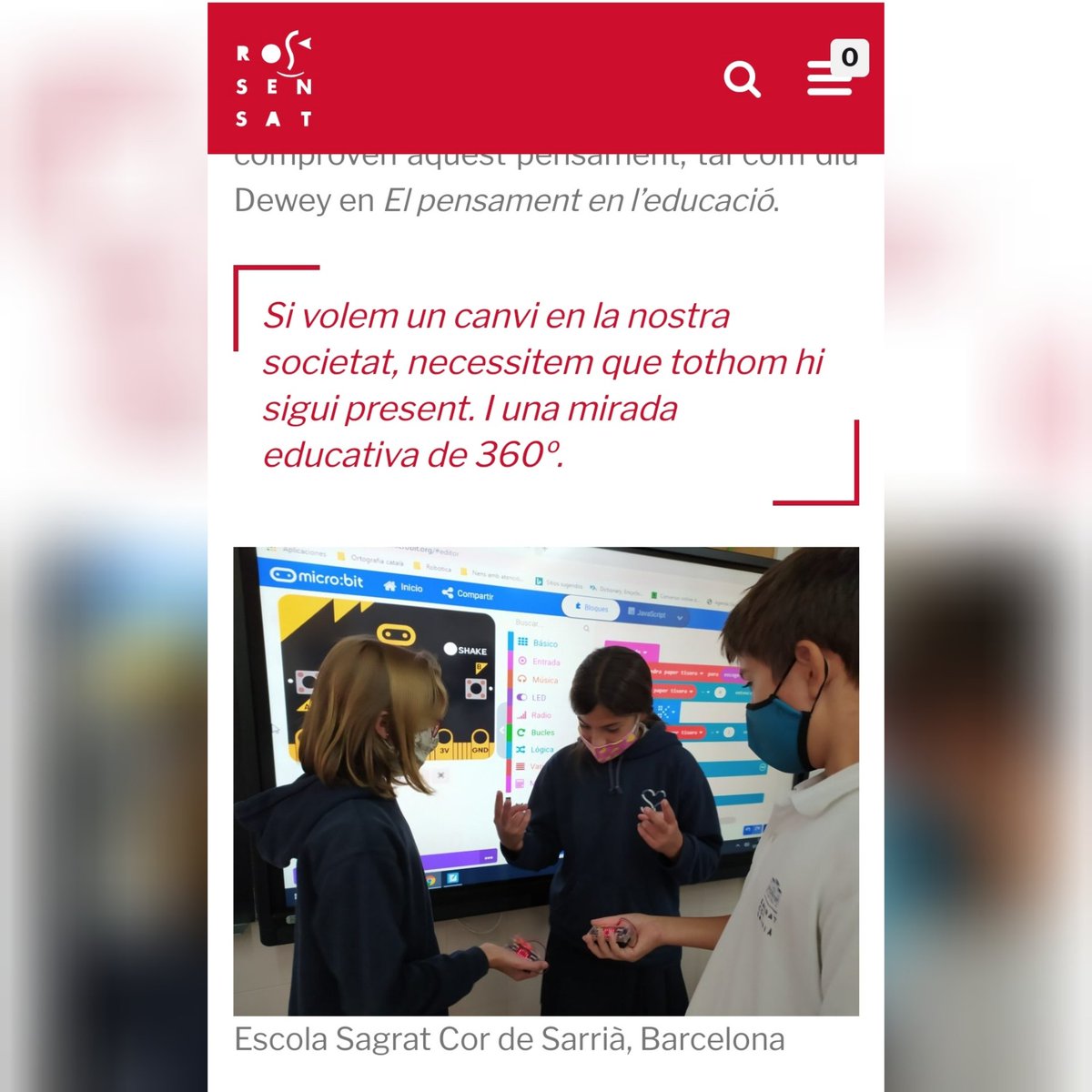 He escrit un nou article!
Les STEAM amb una mirada de 360°.

Vols saber pq celebrem el #DiaDonaiNenaCiencia ?
Si volem un canvi en la nostra societat, necessitem que totes les mirades hi siguin present. I una mirada educativa de 360° 

rosasensat.org/les-steam-amb-…

Som-hi 👩🏼‍⚕️👩🏻‍🔧👩🏼‍🚀👩🏾‍💻👩‍🔬💪