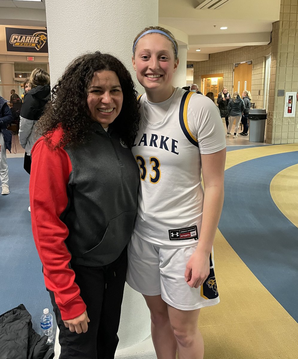 Blessed to see <a href="/tina_ubl/">Tina Ubl</a> <a href="/WisconsinBlaze/">Wisconsin Blaze Girls Basketball</a> 1st ever scholarship player compete &amp; win 61-45 <a href="/ClarkeWBB/">Clarke Pride Women's Basketball</a>! 1st time in Pride gym for me &amp; it was beautiful! Pride is #1 in HOA Conf (15-2) w/this W. Can’t wait to see this <a href="/NAIA/">NAIA</a> team &amp; stellar Coach <a href="/boyd_courtney/">Courtney Boyd</a> get to Nationals again!