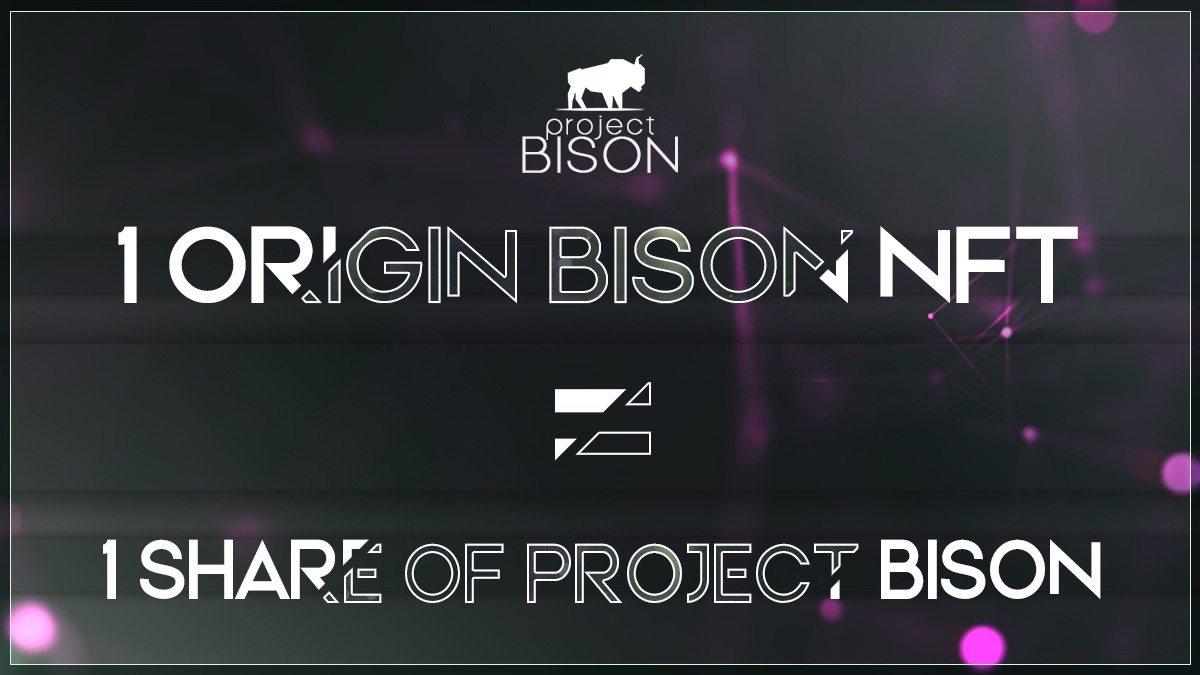 project_bison's tweet photo. 1 #OriginBison #NFT = 1 #share of Project Bison

Join: https://t.co/9EYkpcOkQl https://t.co/4ixVxSlWXO