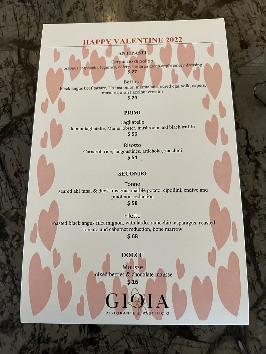 GioiaChicago's tweet photo. Check out our Valentines Day specials! #Valentines #GioiaChicago #westloopchicago https://t.co/MOLo8Oim72