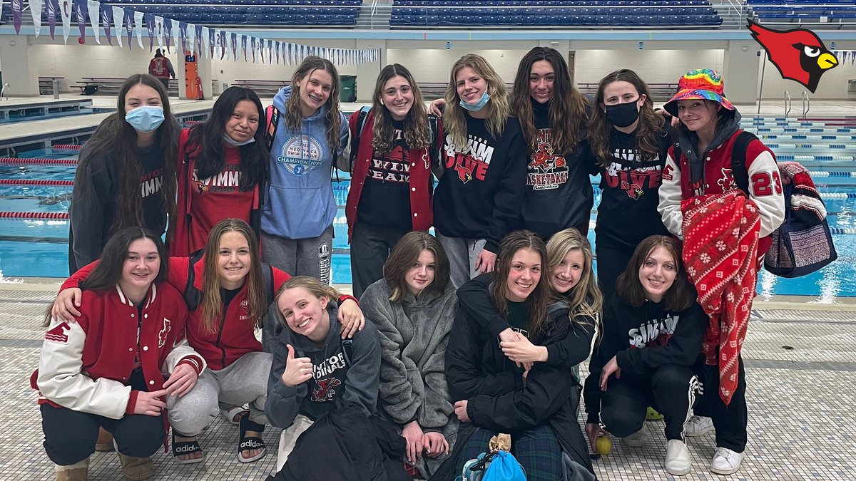 mentorswimming's tweet photo. So proud of the team effort today!  Boys team finishes as sectional champions!  Our second ever and first since 2006!  Girls team finishes in third!  This out of 16 teams.  Tracking 18 swimmers qualifying on to the district meet at CSU!  Go Cards! https://t.co/ItxjZmygz4
