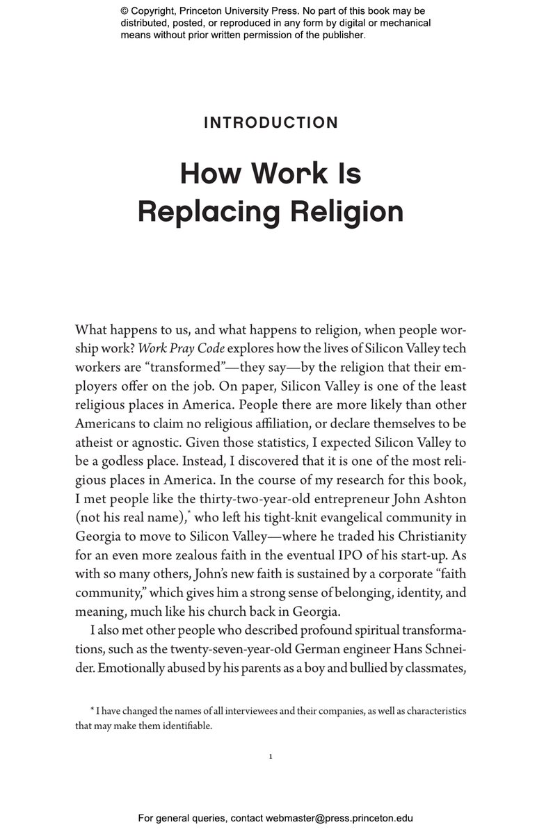 randydeutsch's tweet photo. Download & read the first 28pp of forthcoming book Work Pray Code: When Work Becomes Religion in #SiliconValley by Carolyn Chen https://t.co/iyNxMyES7E & more https://t.co/YsmhVXhb5H from @PrincetonUPress #worklife #careeradvice #PUPintheWild https://t.co/nTsdn72JWH