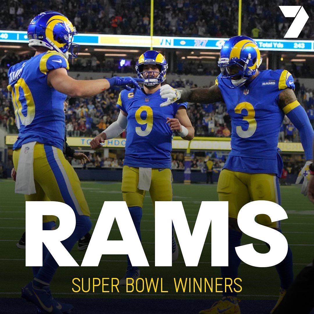 7Sport's tweet photo. .@bengraham7 has made his predictions for #SBLVI 🙌
Who you got for:
🏈 1st TD
🏆 WINNER
🏅 MVP
🇦🇺 @NFLAustralia #WeRunAsOne #7NFL https://t.co/nonMCPdeBb
