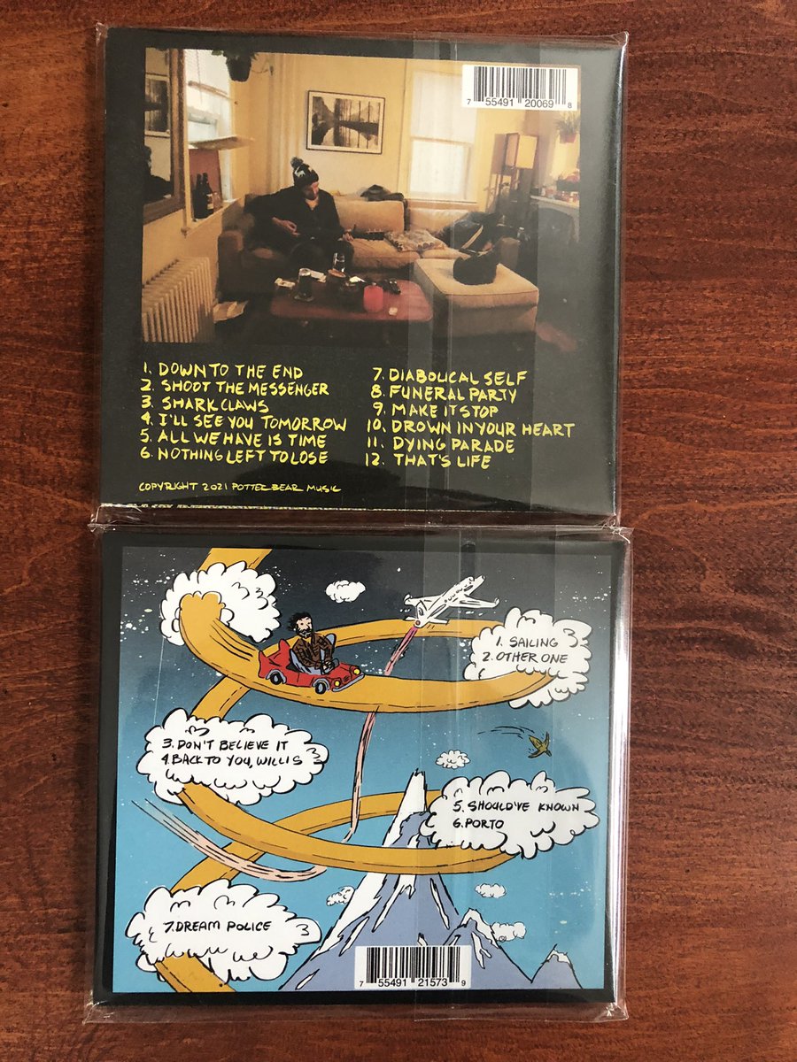 ReillySomach's tweet photo. Still have some CDs left on #bandcamp of the two albums I put out last year “Potentially Eventually” &amp; “2019-2020”. One time pressings, art/design by @cvrvyrvbvrts buy one or both here🙏: https://t.co/xuxEO0kmDG #cds https://t.co/QMkpnwuvRa