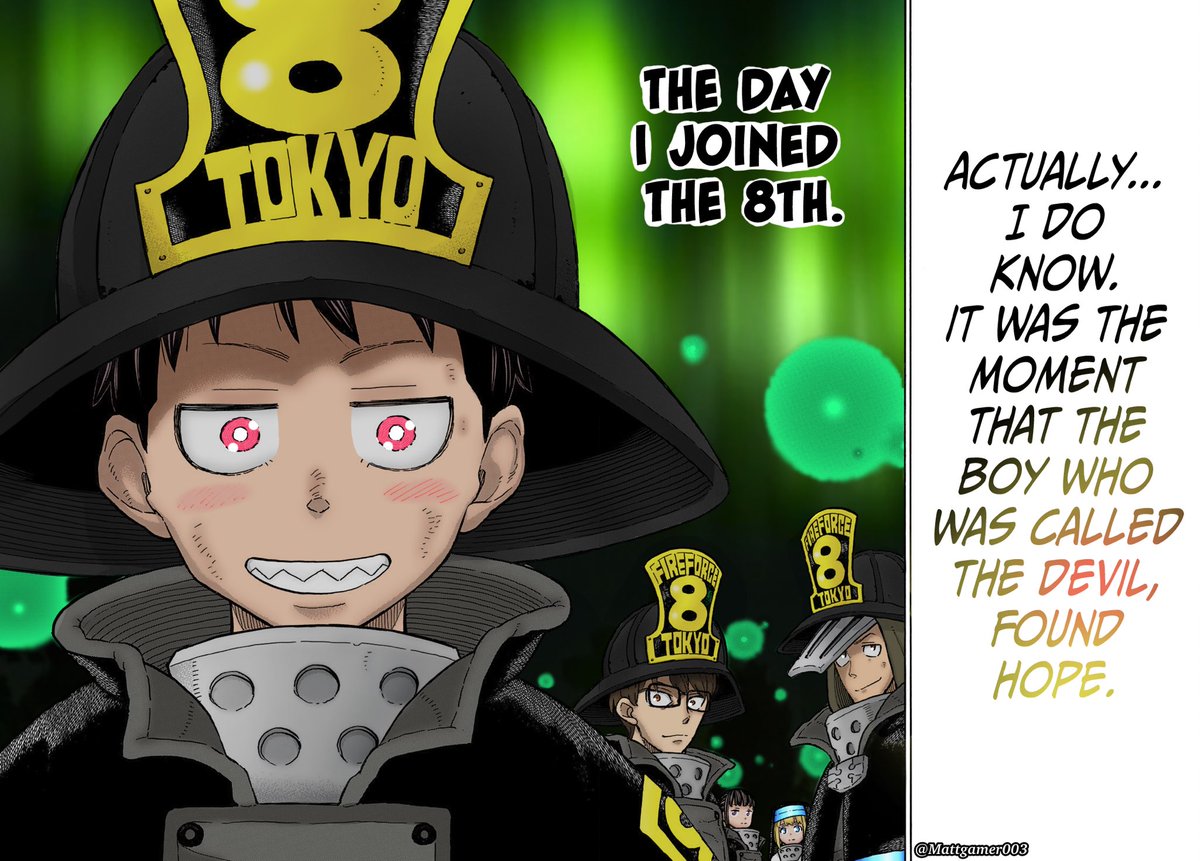 RT @Mattgamer003: “The day I joined the 8th”

Fire Force Chapter 302 Colored https://t.co/lF65HZFHmH