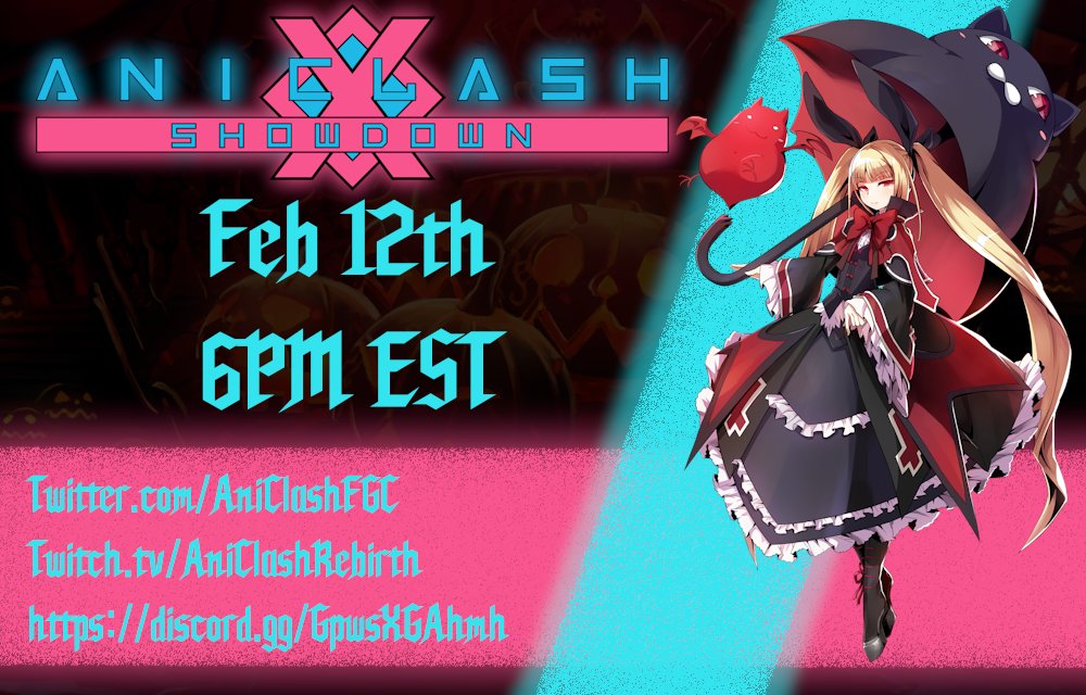 AniClashFGC's tweet photo. Tonight's Warm up room is in session! We're just over 40 minutes out from starting tonight's bracket! Make sure to join the discord to check in!!
Bracket: https://t.co/mJz1ek0WAK
Discord: https://t.co/cOU4v6J3gW
Matcherino: https://t.co/66cJx5YsXh
Stream: https://t.co/1vT0VvFcvk https://t.co/idBgyOgnlJ