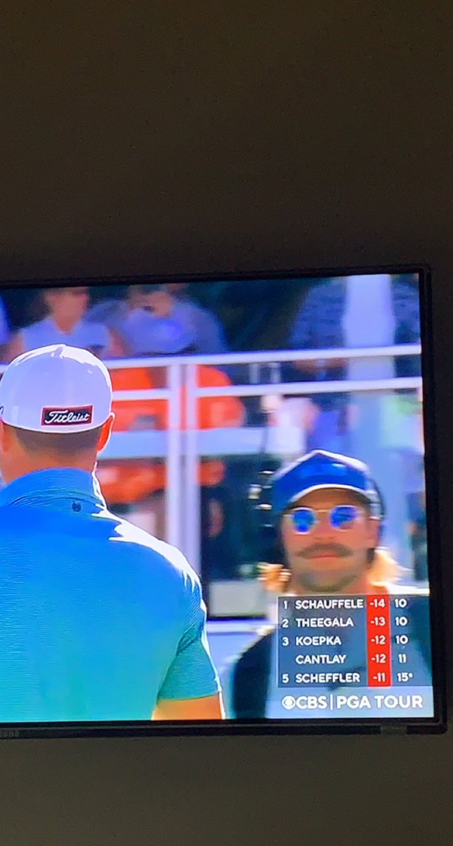 PGAStacheMan's tweet photo. The ol’ duster making it on the big screen today! #wastemanagementopen https://t.co/n1oB2Nmdds