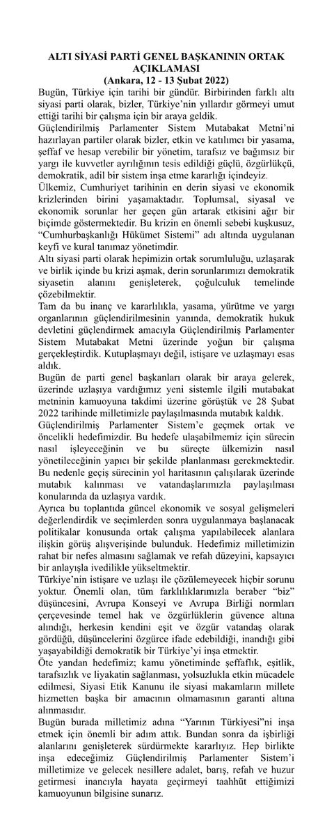 GonuldemirKM's tweet photo. Güçlendirilmiş Parlementer sistemin temelleri kutuplaşma ile değil; istişare ile atılıyor. Yarının Türkiyesi daha güçlü ,daha güvenli ve daha huzurlu olacak!
#Bu6 #fotoğrafı https://t.co/hcJkUHw4mJ