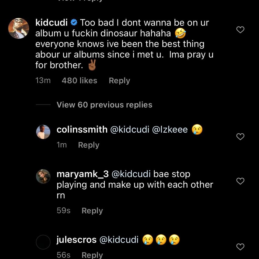 KingWow's tweet photo. Oh Kanye got Cudi MAD mad 💀 https://t.co/D6zqVzFhwb