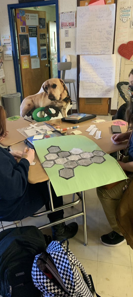 LindseyMuldoon's tweet photo. Haven’t posted in awhile. Two activities that were hands on &amp; encouraged higher level thinking this week: hexagonal thinking &amp; being reading signpost detectives! @ShueMedillMS https://t.co/bNQUlFL8yL
