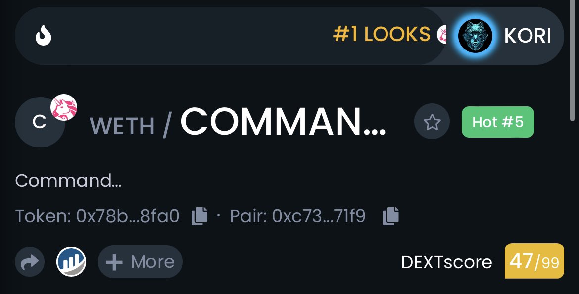 You ask we deliver! #5 trending on dextools 👀 

Come say Hello in vc shortly! #commander $CMDR #SHIB #Saitama  <a href="/Yourpop8/">YourPOP</a> <a href="/iambroots/">MOON KING B-ROOTS</a> <a href="/MiddleChildPabk/">🔥MCP🔥</a>