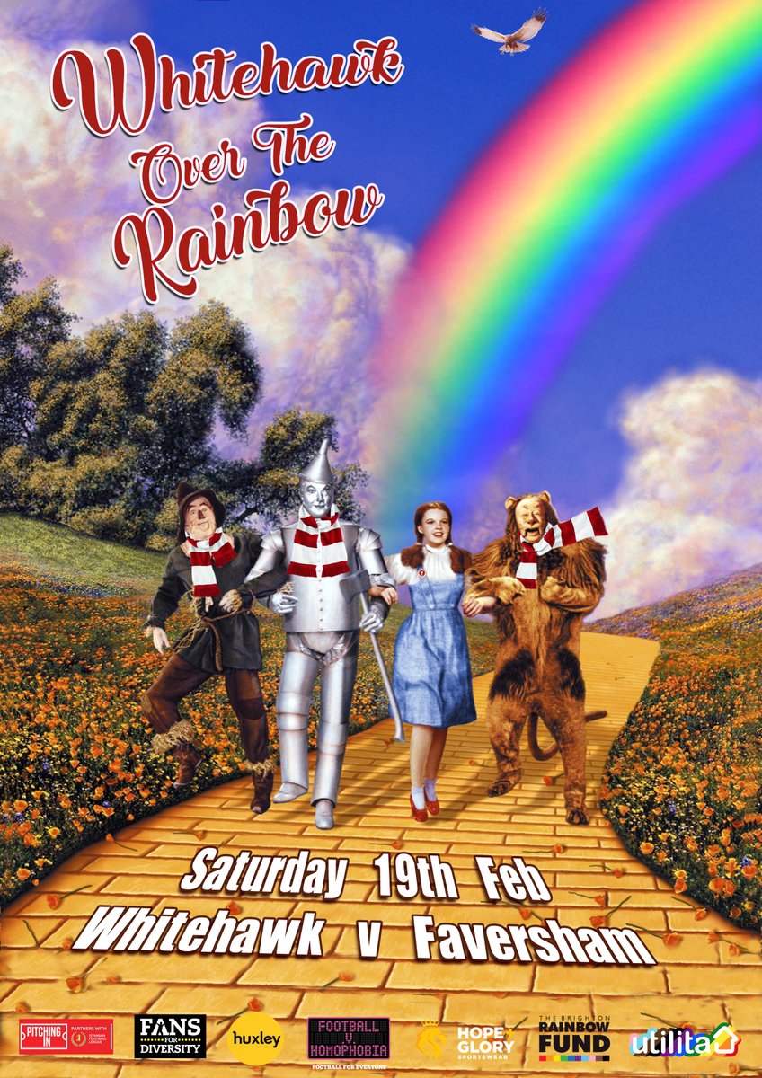 Next Saturday. 
Whitehawk v Homophobia.
Join us to highlight LGBTQ+ inclusion in football. 
Part of <a href="/FvHtweets/">FootballvHomophobia</a> month of action. 
Hawks v <a href="/FavershamTownFC/">Faversham Town F.C.</a> k/o 3pm

Tix: whitehawkfc.ktckts.com. 

Look out for a major announcement on this game on Monday 🏳️‍🌈🏳️‍⚧️❤️💚
#footballforall