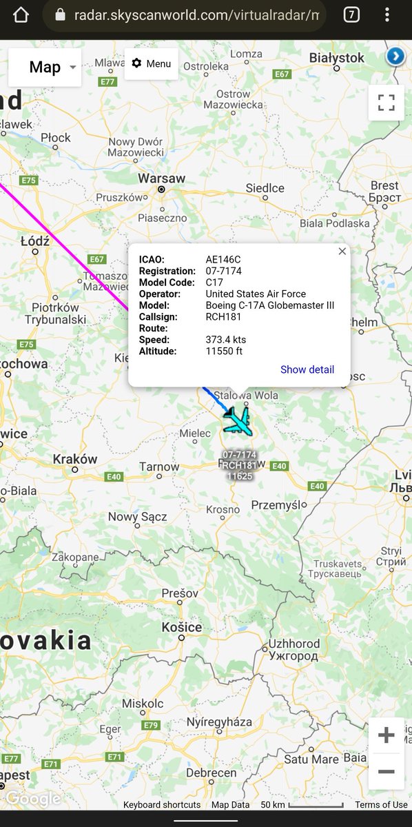 scan_sky's tweet photo. #RCH181 Loud & Clear On Comms With Rzeszów-Jasionka Tower.
#RCH796 Just Cleared To Ramstein Air Base 🇩🇪 🇺🇸 Via R27. https://t.co/WRHrHSijUc