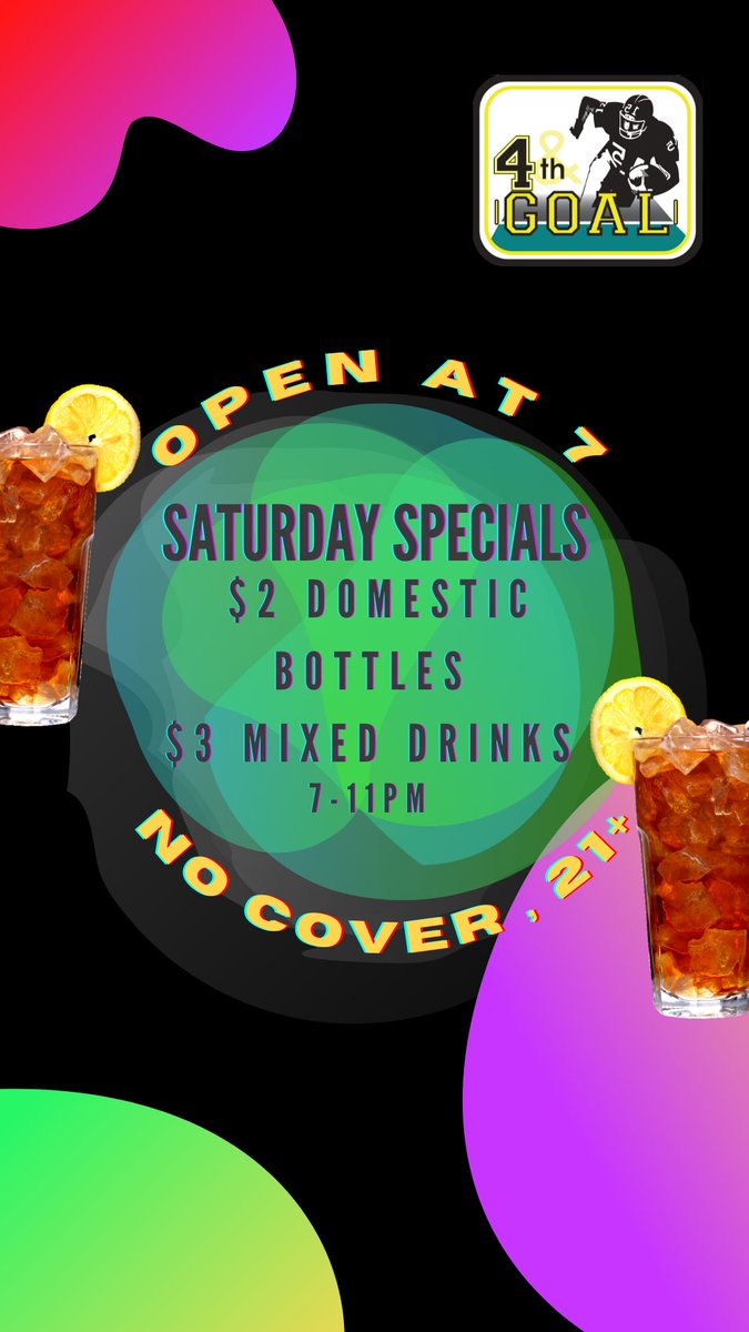 $2 domestics, $3 mixed drinks but ONLY til 11pm tonight !