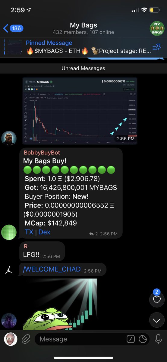 MyBagsETH's tweet photo. @iambroots @chirocrypto @EricCryptoman @K_PoBlah 

$MYBAGS aren’t backing down yet 💸 https://t.co/n83M3qjF70