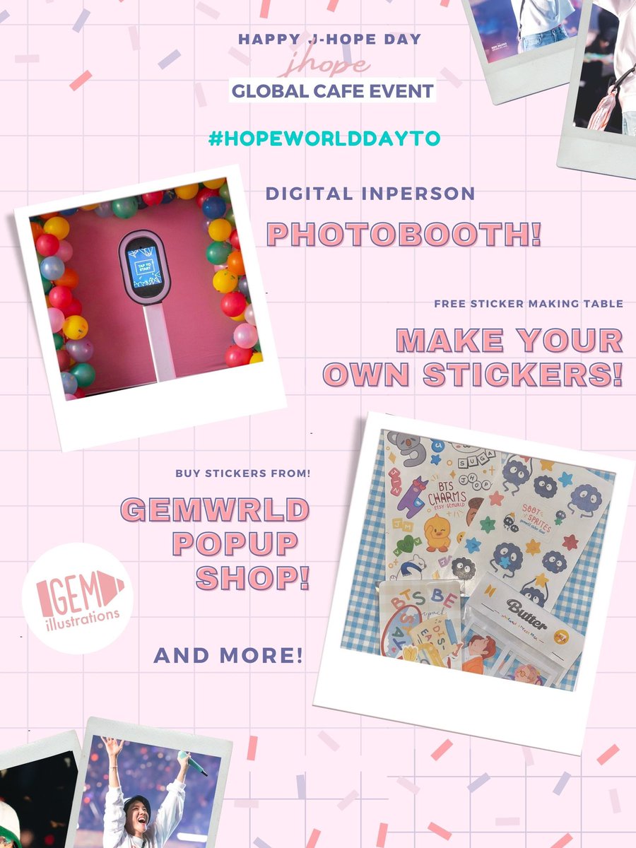 gemwrld's tweet photo. Ready for  #HopeWorldDayTO ?!
We’re happy to announce we will be having 

🌸 An in person photobooth! 
🤍 DIY Sticker making table! 
🌷 and I’ll be selling stickers + prints! 

  Cant wait to see you there~ 

https://t.co/9CPvmIh39R https://t.co/uhJccQoyMT
