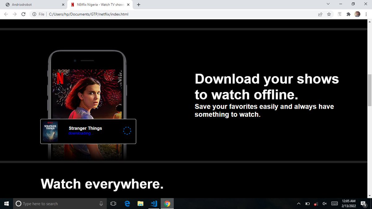 sem_sem__'s tweet image. Day 5/100
Finally my Netflix landing page is ready...I had some challenges with the styling. I was even left behind but I got help from my instructors and colleagues. 
My next personal project is to practice the css box model.
@NoraKings1
#100daysofcode #rocketsoftware