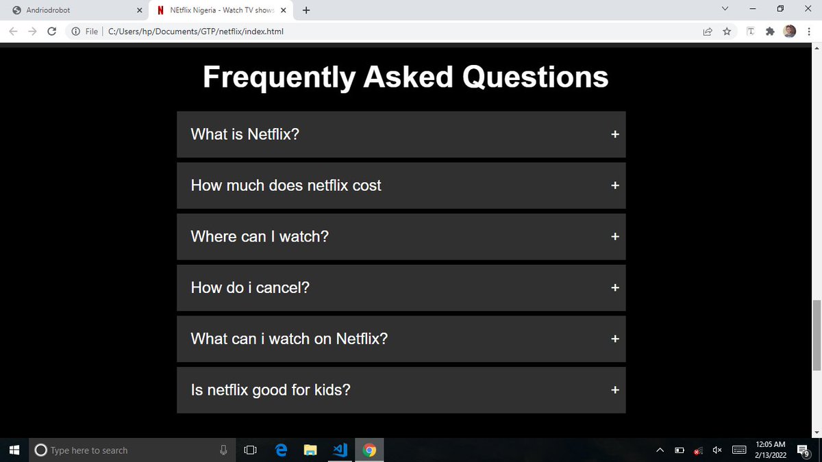sem_sem__'s tweet image. Day 5/100
Finally my Netflix landing page is ready...I had some challenges with the styling. I was even left behind but I got help from my instructors and colleagues. 
My next personal project is to practice the css box model.
@NoraKings1
#100daysofcode #rocketsoftware