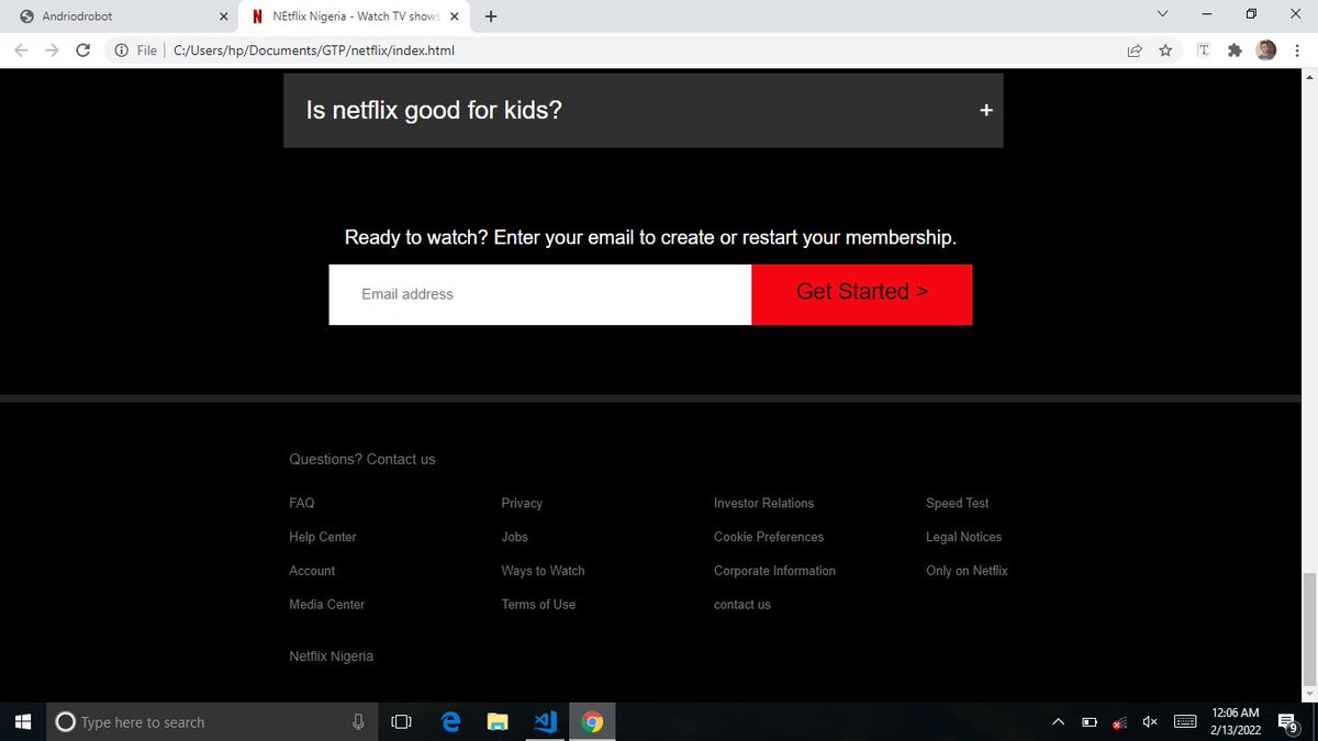 sem_sem__'s tweet image. Day 5/100
Finally my Netflix landing page is ready...I had some challenges with the styling. I was even left behind but I got help from my instructors and colleagues. 
My next personal project is to practice the css box model.
@NoraKings1
#100daysofcode #rocketsoftware