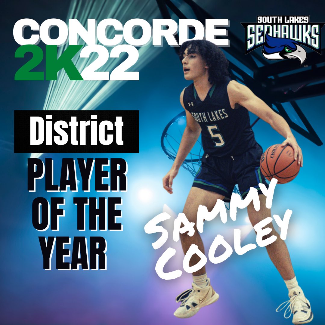 Congratulations to the 2021-22 Concorde District Player of the Year, Senior Sammy Cooley. 

We are incredibly proud of him. Thank you to the other coaches in our district for recognizing his contributions to our teams success so far this season.