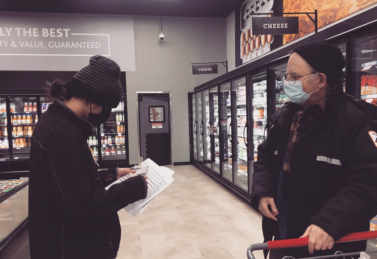 Wpgteach's tweet photo. Today’s Gratitude Moment -
 Grocery shopping with my dad and being able to witness him share the cartoons he has ripped out of the paper this past week with my nephew who works at the store.  #weeklytradition❤️ https://t.co/IYMKt6zzFY