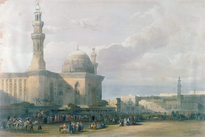 ArtArchitectur4's tweet image. Sultan Hassan Mosque in Cairo . Egypt . Painting by David Roberts