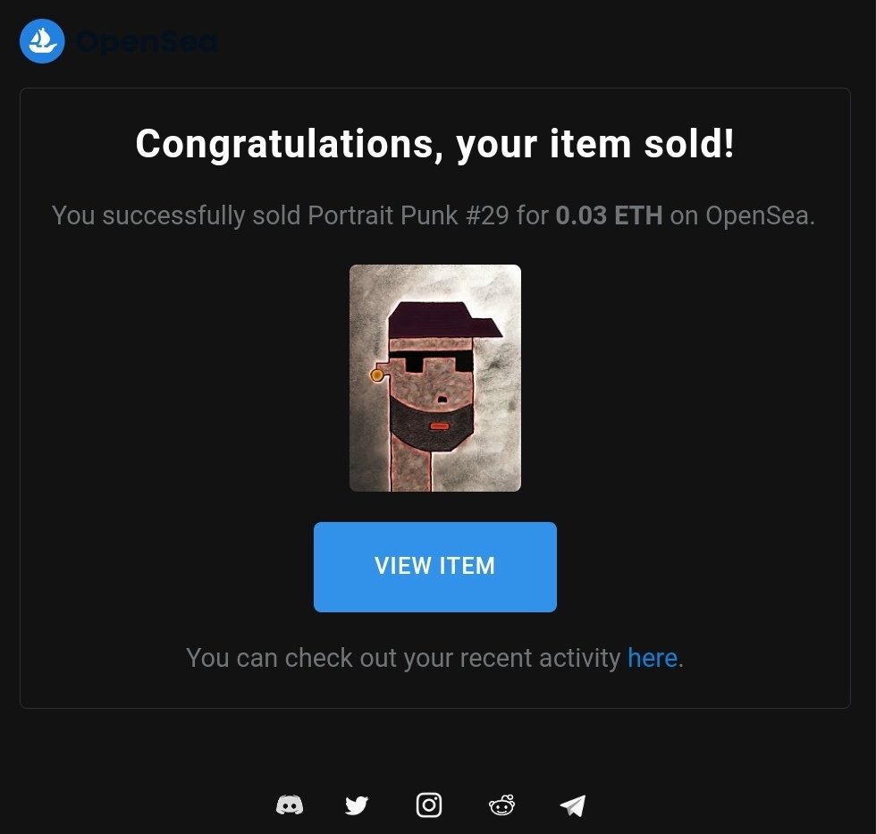 PortraitPunks's tweet photo. Gm #NFTCommunity! ☕

What a start of the day!

PortraitPunk #29 ‼️SOLD‼️

Thank you @ValFalkowski for the support! I appreciate you brother 💯

#nft #nfts #openseanft #portraitpunks #Sold https://t.co/fcPIrBiWYh