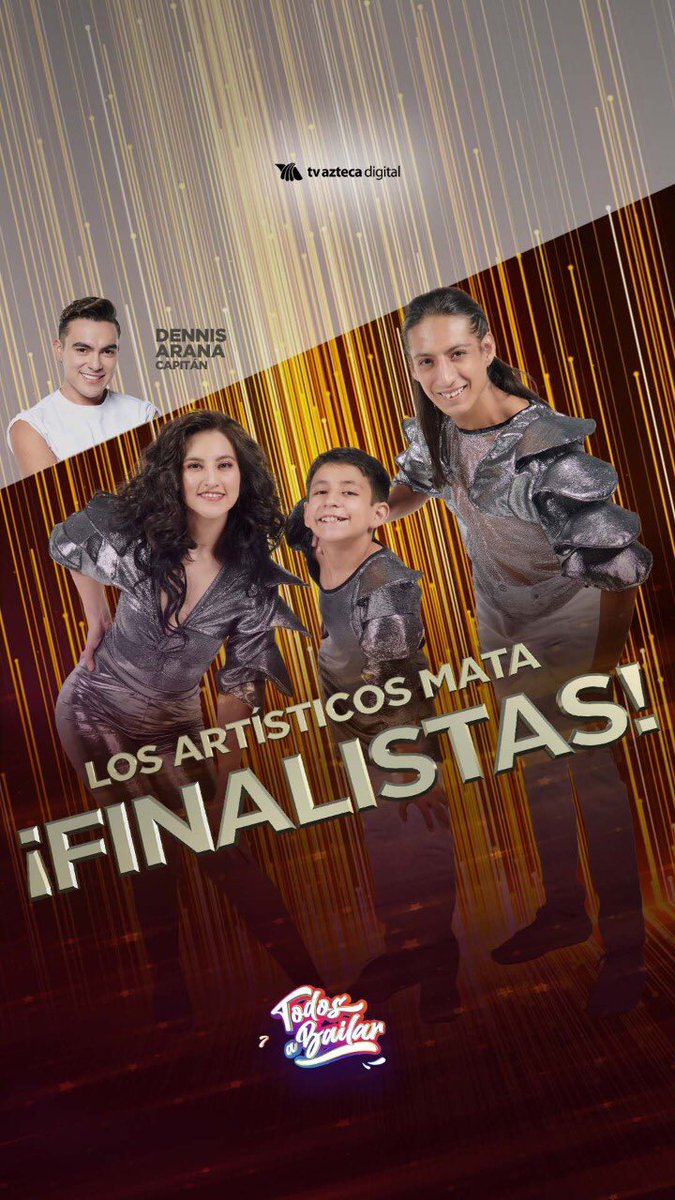 AztecaUNO's tweet photo. ¡𝑳𝒐𝒔 𝑨𝒓𝒕𝒊́𝒔𝒕𝒊𝒄𝒐𝒔 𝑴𝒂𝒕𝒂 y @_DennisArana están en la 𝗚𝗥𝗔𝗡 𝗙𝗜𝗡𝗔𝗟 de #TodosABailar! 🎉🤩🎶 ¡Mucha felicidades! 👏🏼 https://t.co/5CSW1EDgoT