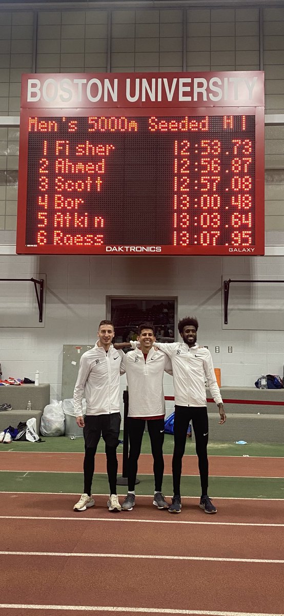 HOLY #%~$🤯🤯🔥🔥 ⚠️12:57.08⚠️New British & European Indoor Record tonight. Couldn’t have done it without these two and all the guys not pictured. @bowermantc on a MISSION!!! #MadMarc #BostonMagic #Sub13