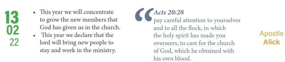 TCZambia's tweet photo. DAY 7/21 ARISE AND BUILD (PRAYER &amp; FASTING) 
13/02/22   

Scripture: Acts 20:28

Prayer Points

This year we will concentrate to grow the new members that God has given us in the church.
 
This year we declare that the lord will bring new people to stay and work in the ministry. https://t.co/VUuHVAVFiD