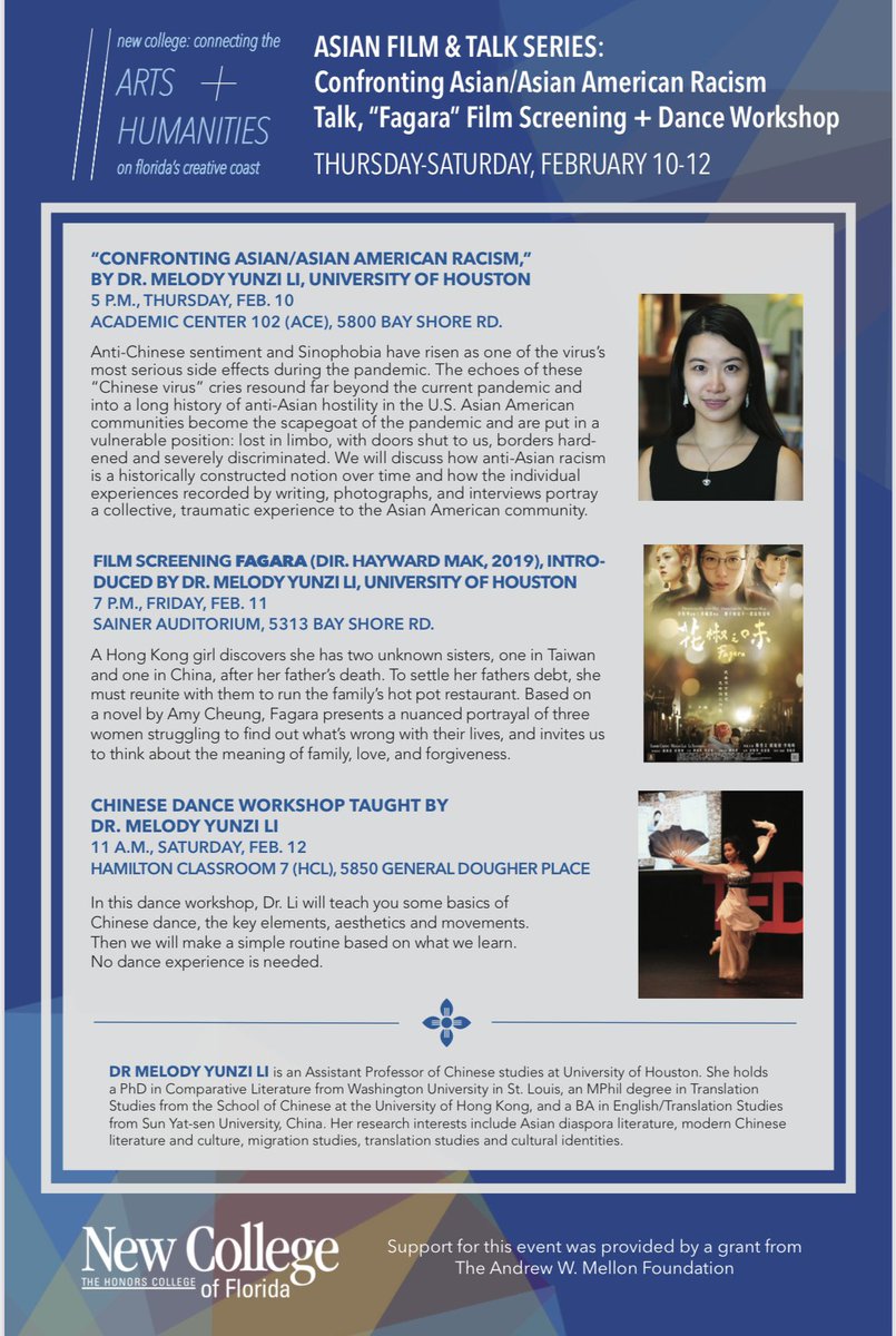 Have had a wonderful visit at #newcollegeofflorida and they kept me very busy here. #antiasianracismtalk #chinesestudies #uhfaculty