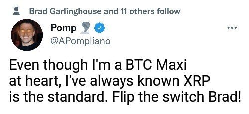 xrpmemeguy's tweet photo. One by one they will all fall in line. First RipBoy and now XRPomp 😄

@XRP_Productions 
@PeterVas6 
@digitalassetbuy https://t.co/5dI8JgFlFz